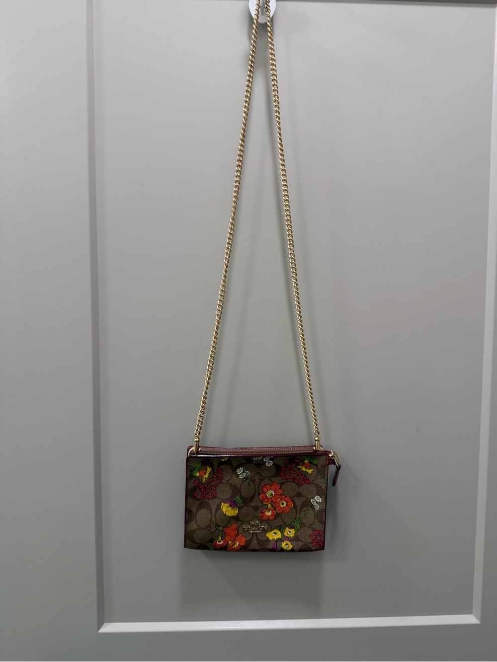 Coach Brown Floral Signature Crossbody